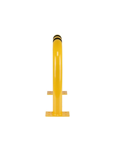 Steel hoop protection guard with underride guard, D 76 mm H 600  x W 790 for dowelling, Yellow-Black, indoor use  - INCAPCORP. Buy in the online store.