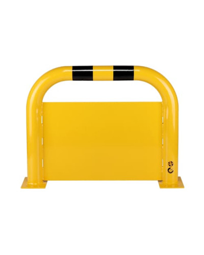 Steel hoop protection guard with underride guard, D 76 mm H 600  x W 790 for dowelling, Yellow-Black, indoor use  - INCAPCORP. Buy in the online store.