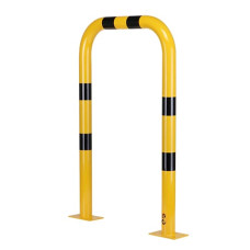 Steel hoop protection guard D 76 mm H 1200 x W 750 mm, yellow-black, indoor use, TEUV-tested
