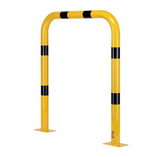 Steel hoop protection guard D 76 mm H 1200 x W 1000 mm, yellow-black, indoor use, TEUV-tested