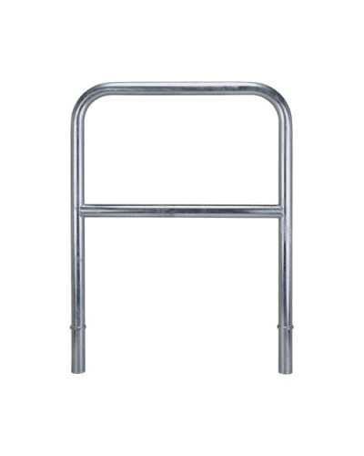 Ramp guard rail with knee rail, H 1100 mm x W 1000 mm, galvanized, for clipping on  - INCAPCORP. Buy in the online store.