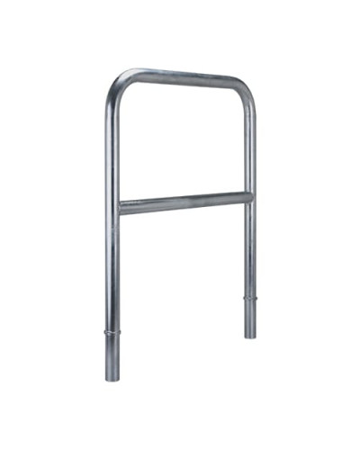 Ramp guard rail with knee rail, H 1100 mm x W 1000 mm, galvanized, for clipping on  - INCAPCORP. Buy in the online store.