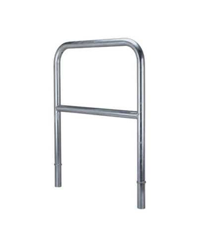 Ramp guard rail with knee rail, H 1100 mm x W 1000 mm, galvanized, for clipping on  - INCAPCORP. Buy in the online store.