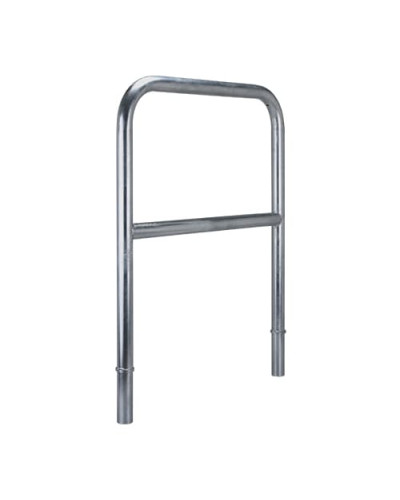 Ramp guard rail with knee rail, H 1100 mm x W 1000 mm, galvanized, for clipping on  - INCAPCORP. Buy in the online store.