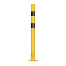 Crash Protection Bollard D 76 mm H 1200 mm, for bolting, yellow/black. TÜV-certified
