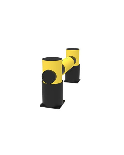 Rack-end barrier Golf single rail, 1100 mm, yellow-black, for Dowelling - INCAPCORP. Buy in the online store.