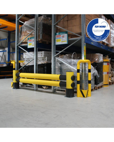 Rack-end barrier Golf double rail, 1100 mm, yellow-black, for Dowelling - INCAPCORP. Buy in the online store.