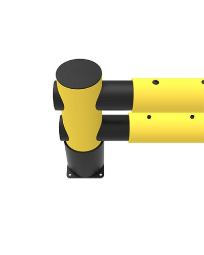 Rack-end barrier Golf double rail, 1100 mm, yellow-black, for Dowelling - INCAPCORP. Buy in the online store.