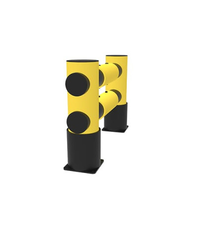 Rack-end barrier Golf double rail, 1100 mm, yellow-black, for Dowelling - INCAPCORP. Buy in the online store.