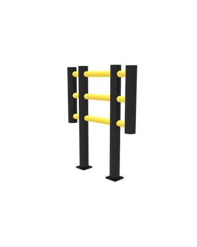 Foxtrot Fixed Unit Machine Guard, 1 m Wide, yellow-black, for Dowelling - INCAPCORP. Buy in the online store.