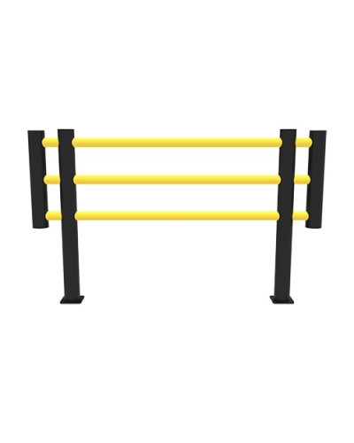 Foxtrot Fixed Unit Machine Guard, 2 m Wide, yellow-black, for Dowelling - INCAPCORP. Buy in the online store.