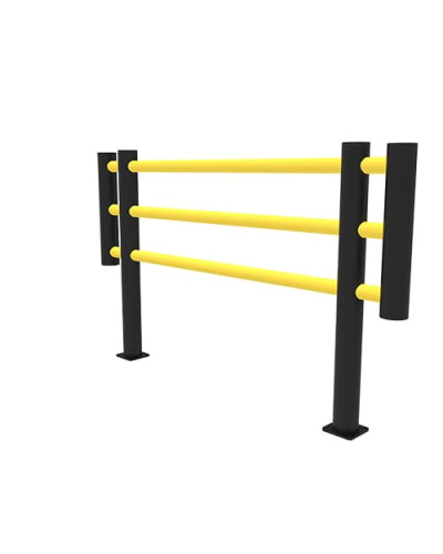 Foxtrot Fixed Unit Machine Guard, 2 m Wide, yellow-black, for Dowelling - INCAPCORP. Buy in the online store.