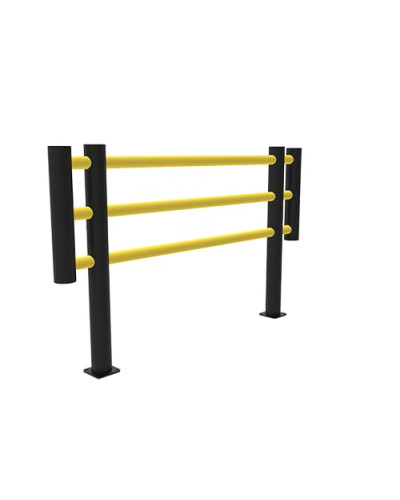 Foxtrot Fixed Unit Machine Guard, 2 m Wide, yellow-black, for Dowelling - INCAPCORP. Buy in the online store.