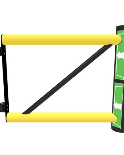 Swing door Juliet 1200 mm for modular DELTA safety barriers, yellow-black - INCAPCORP. Buy in the online store.