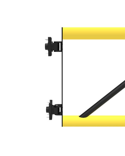Swing door Juliet 1200 mm for modular DELTA safety barriers, yellow-black - INCAPCORP. Buy in the online store.