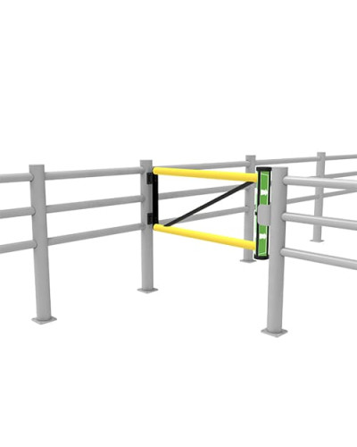 Swing door Juliet 1200 mm for modular DELTA safety barriers, yellow-black - INCAPCORP. Buy in the online store.