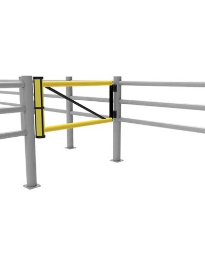 Swing door Juliet 1200 mm for modular DELTA safety barriers, yellow-black - INCAPCORP. Buy in the online store.