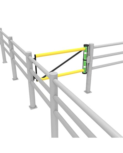 Swing door Juliet 1200 mm for modular DELTA safety barriers, yellow-black - INCAPCORP. Buy in the online store.