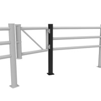 JULIET 337,5 degree angle center post Gate for Swing Doors diameter 110 x height  1200 mm, black