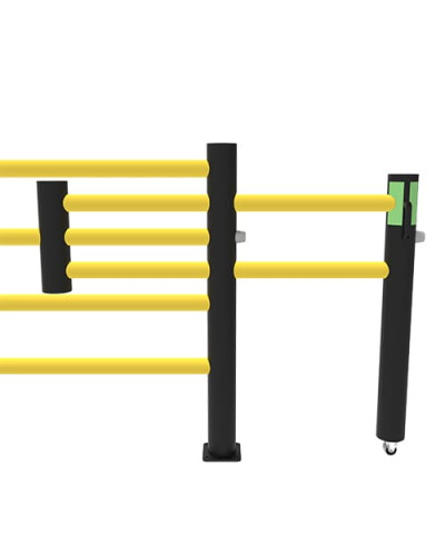 Delta 4-row/Oscar Sliding Door 1000 mm Wide for Modular ECHO Traffic Barrier Systems, yellow-black - INCAPCORP. Buy in the online store.