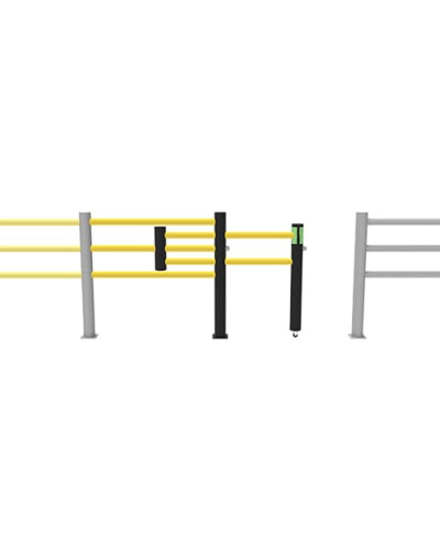 Delta 3-row/Oscar Sliding Door 1000 mm Wide for Modular ECHO Traffic Barrier Systems, yellow-black - INCAPCORP. Buy in the online store.