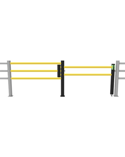 Delta 3-row/Oscar Sliding Door 1500 mm Wide for Modular ECHO Traffic Barrier Systems, yellow-black - INCAPCORP. Buy in the online store.