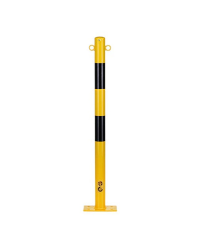 Bollard, diameter 60 mm, round, yellow-black, with eyelets. Buy in the online store.