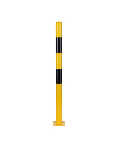 Bollard, diameter 60 mm, round, yellow-black, with eyelets. Buy in the online store.