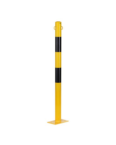 Bollard, diameter 60 mm, round, yellow-black, with eyelets. Buy in the online store.
