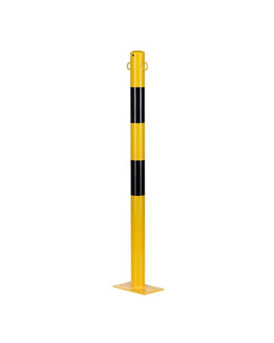 Bollard, diameter 60 mm, round, yellow-black, with eyelets. Buy in the online store.