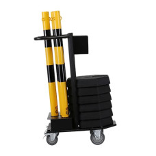 Storage and transport rack with chain post set yellow