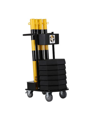 Storage and transport rack with chain post set yellow. Buy in the online store.