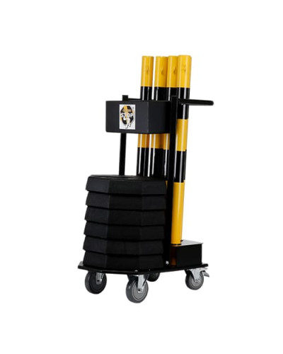 Storage and transport rack with chain post set yellow. Buy in the online store.