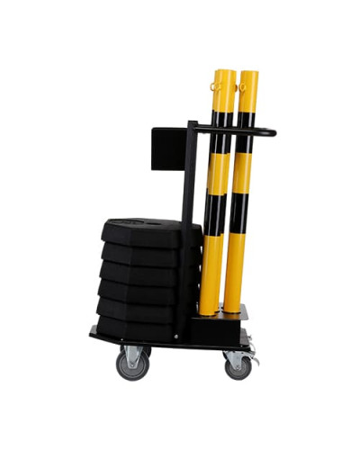 Storage and transport rack with chain post set yellow. Buy in the online store.