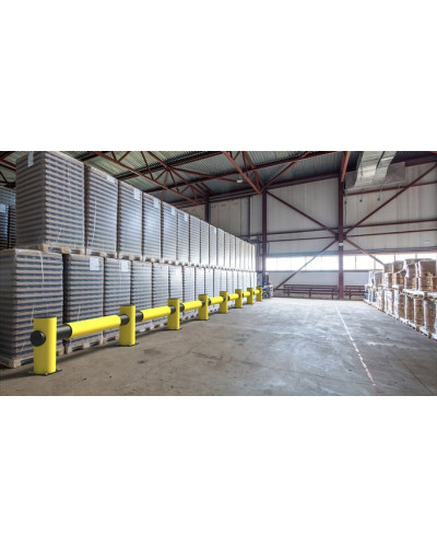 Traffic barrier center post, yellow-black, for bolting on - INCAPCORP. Buy in the online store.