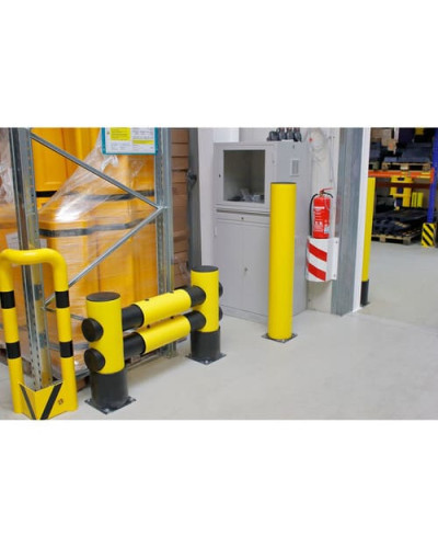 Bollard Bravo D 200 x H 1200 made of flexible special plastic, yellow, for Dowelling - INCAPCORP. Buy in the online store.