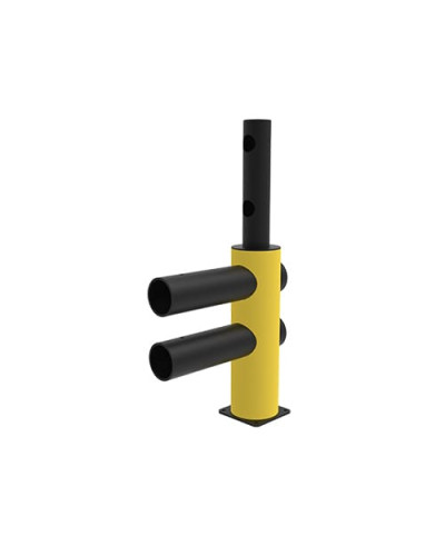 Traffic barrier 2-row Lima traffic barrier with modular end post, yellow-black - INCAPCORP. Buy in the online store.
