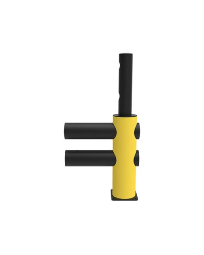 Traffic barrier 2-row Lima traffic barrier with modular end post, yellow-black - INCAPCORP. Buy in the online store.