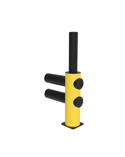 Traffic barrier 2-row Lima traffic barrier with modular end post, yellow-black - INCAPCORP. Buy in the online store.