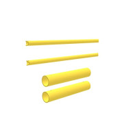 Traffic barrier 2-row Lima traffic barrier beam set: 2 poles D 63 mm L 1510 mm and 2 tubes D 160 mm L 930 mm, yellow