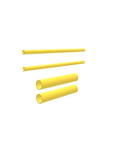 Traffic barrier 2-row Lima traffic barrier beam set: 2 poles D 63 mm L 1510 mm and 2 tubes D 160 mm L 930 mm, yellow - INCAPCORP. Buy in the online store.