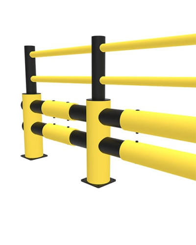 Traffic barrier 2-row Lima traffic barrier with modular center post, yellow-black - INCAPCORP. Buy in the online store.
