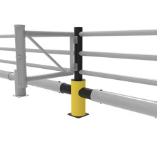 ECHO central post 90 degrees traffic barrier for Juliet swing gate, yellow-black