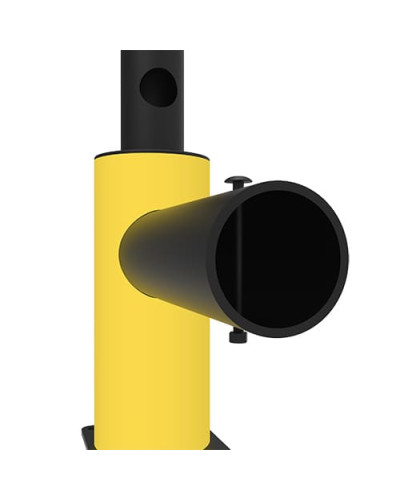 Traffic barrier end post with safety railing, yellow-black, for bolting on - INCAPCORP. Buy in the online store.