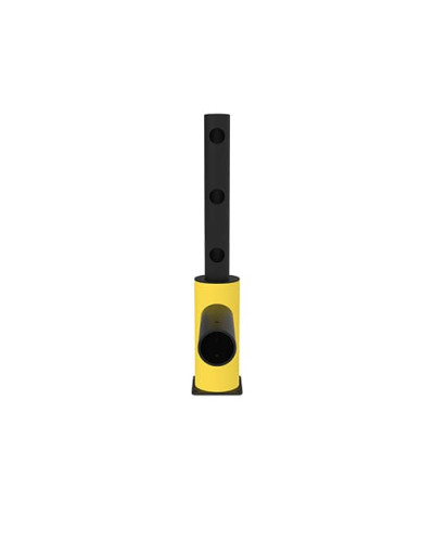 Traffic barrier end post with safety railing, yellow-black, for bolting on - INCAPCORP. Buy in the online store.
