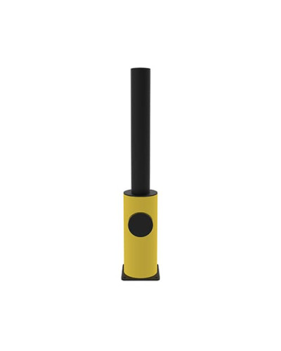 Traffic barrier end post with safety railing, yellow-black, for bolting on - INCAPCORP. Buy in the online store.