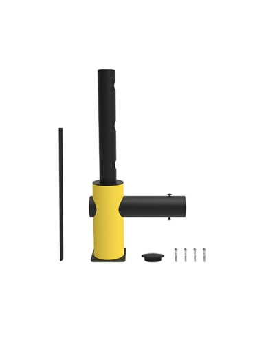Traffic barrier end post with safety railing, yellow-black, for bolting on - INCAPCORP. Buy in the online store.