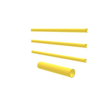 Set of uprights made of flexible special plastic for traffic barrier (3 uprights D63 mm, 1 tube D160 mm), yellow