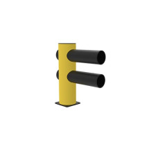 Traffic barrier 2-line HOTEL end post, yellow-black