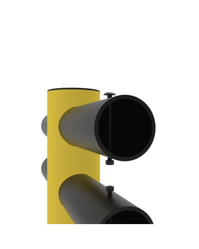 Traffic barrier 2-line HOTEL end post, yellow-black, for bolting on - INCAPCORP. Buy in the online store.